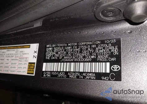 2024 Toyota Crown Limited из США, поврежденный, VIN JTDAAAAFXR3020889